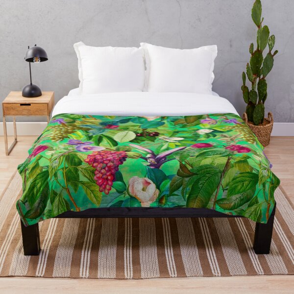 Item preview, Trendy tropical floral leaves and fruits tropical pattern, botanical illustration, green floral illustration  designed and sold by ZeinabTaha.