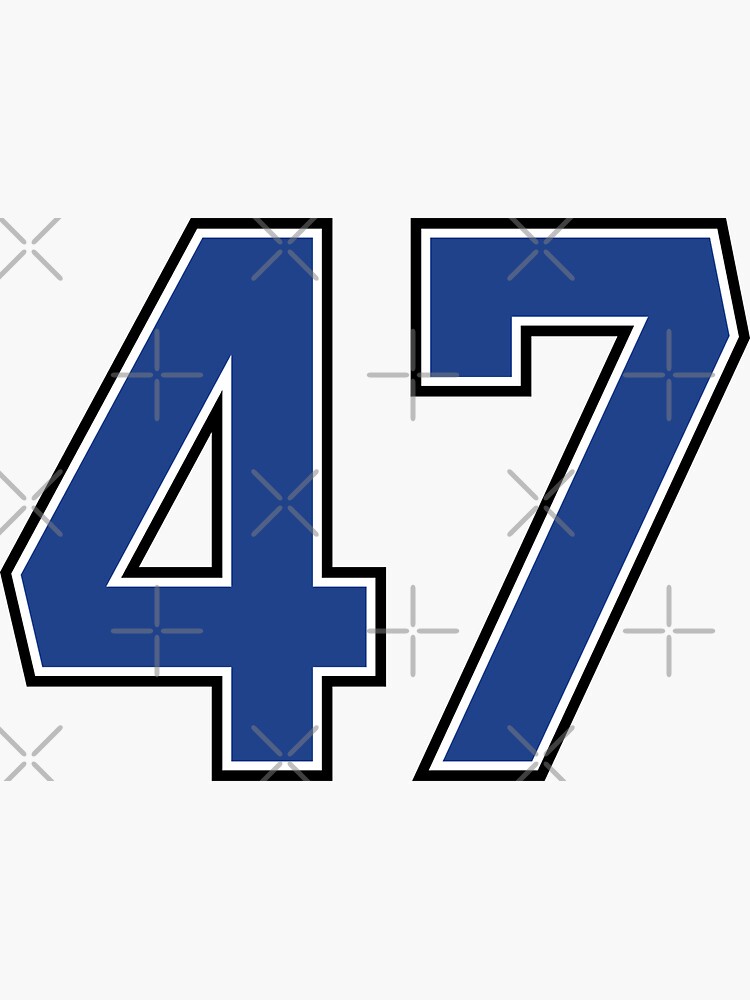 "Number 47 lucky sports jersey forty seven" Sticker for Sale by