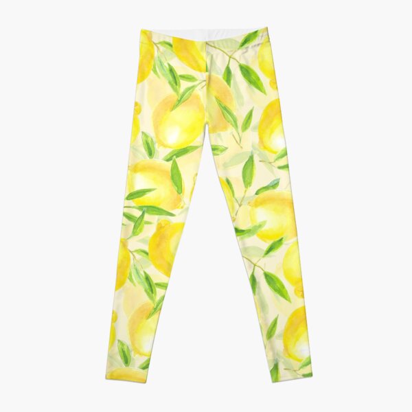 leggings with lemons on them