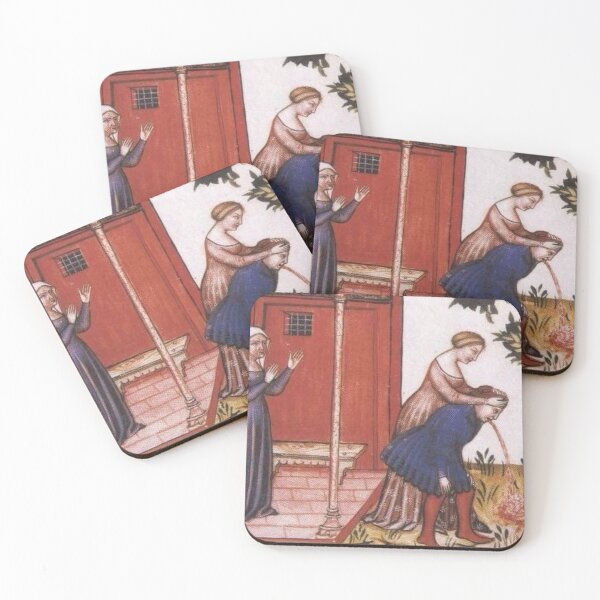 Item preview, Medieval hang over man being sick vomiting in the garden designed and sold by MindChirp.