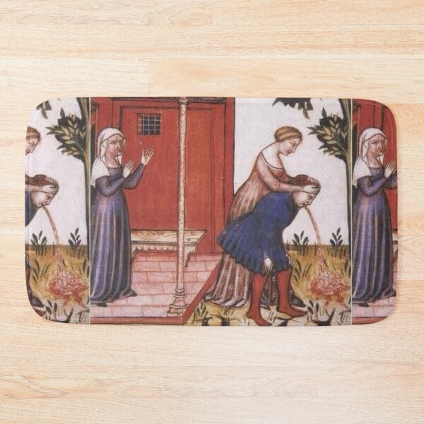 Item preview, Medieval hang over man being sick vomiting in the garden designed and sold by MindChirp.