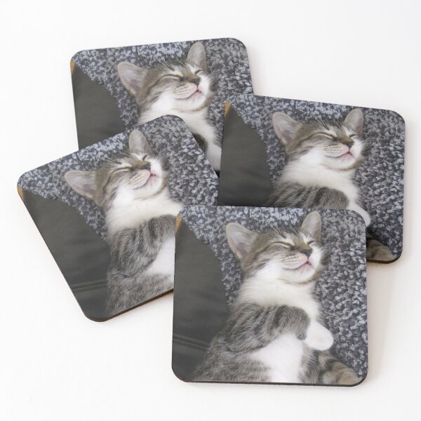 Item preview, Kitten Sleeping On Blanket On Chair Cutest Cat Pics designed and sold by CutestCatPics.