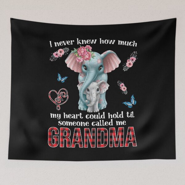 Item preview, I Never Knew How Much My Heart Could Hold Til Someone Called Me Grandma funny cute colorful vintage elephant designed and sold by beckadamr.