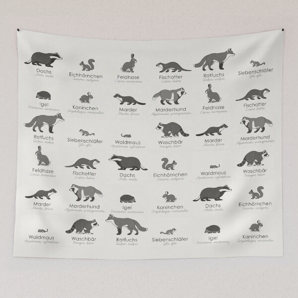 Item preview, Native forest animals infographic / display board (German) designed and sold by Iris Luckhaus.