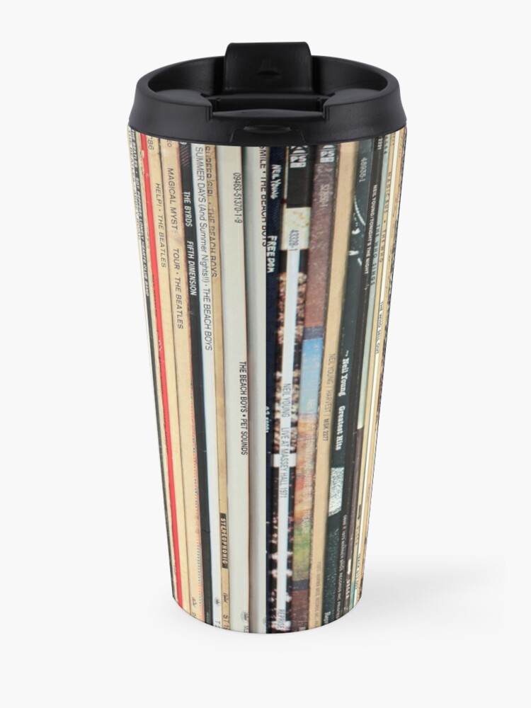 Alternate view of Classic Rock Vinyl Records  Travel Coffee Mug