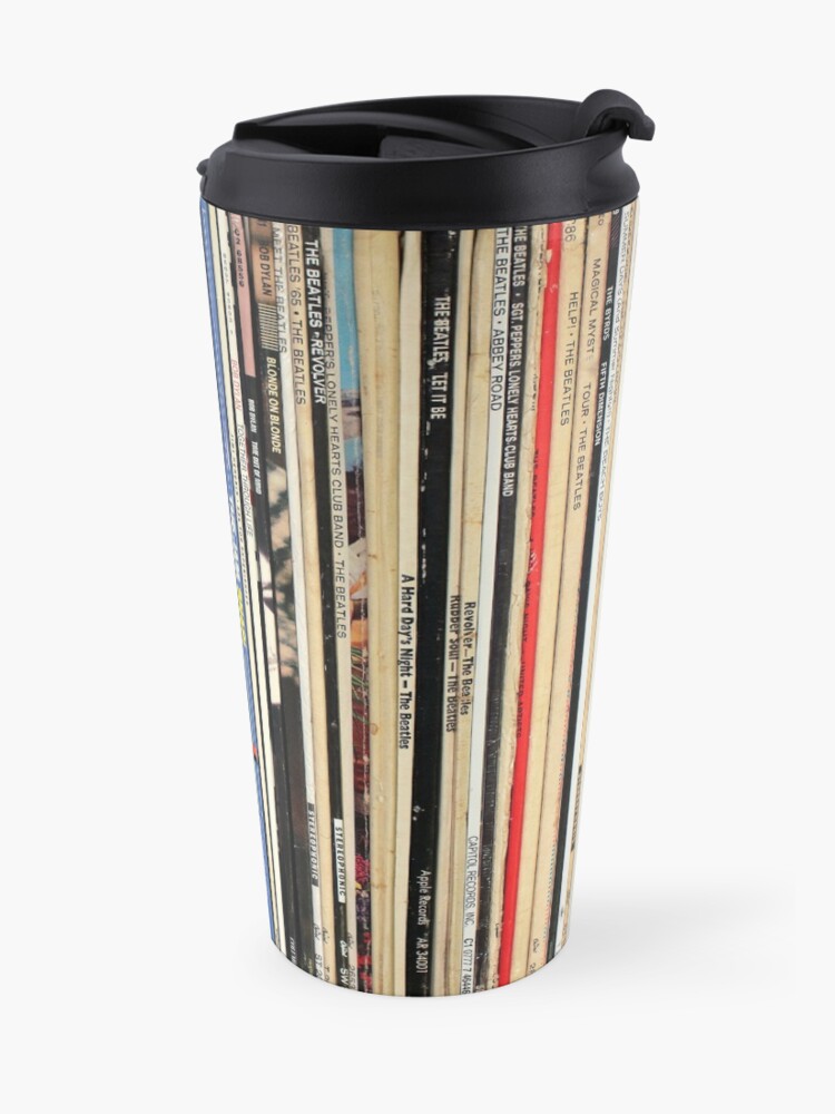 Alternate view of Classic Rock Vinyl Records Travel Coffee Mug