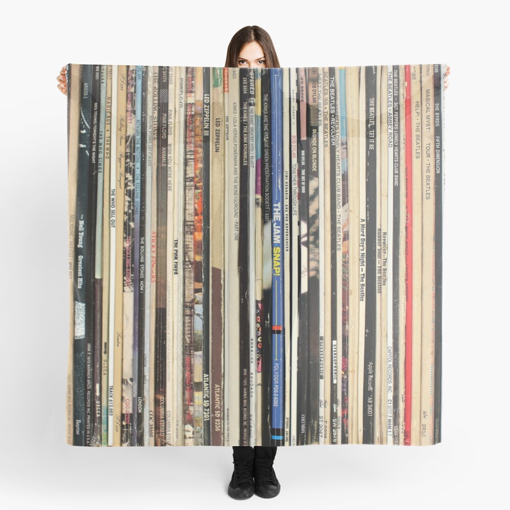 Classic Rock Vinyl Records Scarf