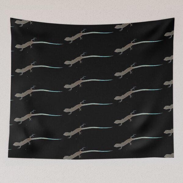 Artikelvorschau, Teal Blue Tailed Skink Horizontal entworfen und verkauft von Art in My Loft.
