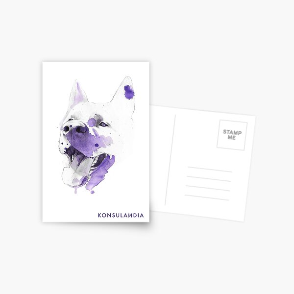 Purple happy dog Postal