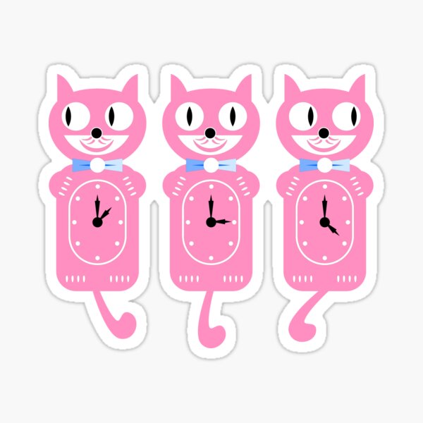 Vista previa del artículo con la obra «RELOJ PARED RETRO CLÁSICO TRES GATOS ROSA», diseñado y vendido por w1ckerman.