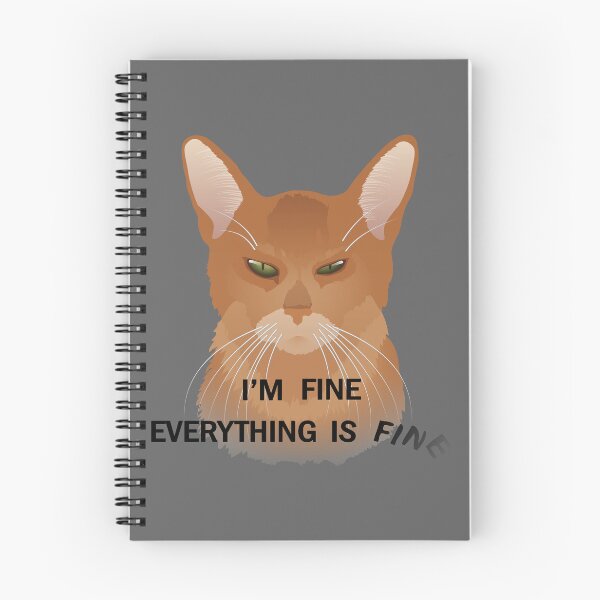 Item preview, Red cat and slogan I'm fine designed and sold by ReflectedCrafts.