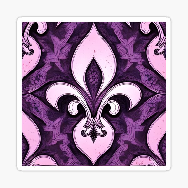 Royal Lily, Fleur De Lis (Purple) Sticker