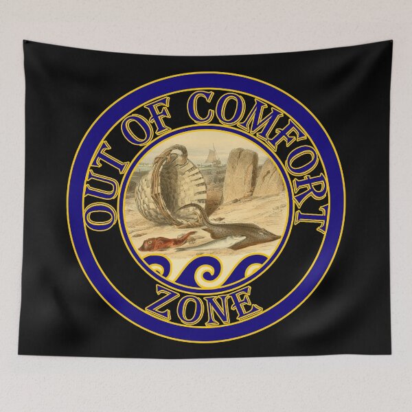 Item preview, 'Out of Comfort Zone' Old Book Whale - Funny Quotes Designs for T-shirts, stickers and other accessories. designed and sold by Ridiculam Toga.