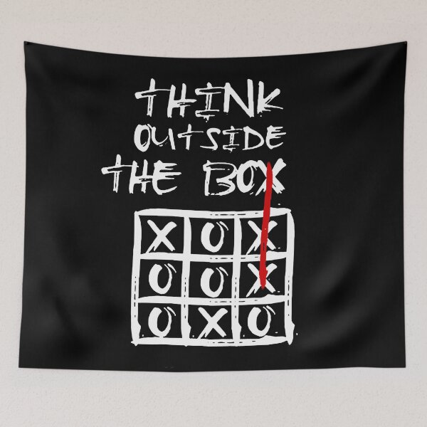 Item preview, THINK OUTSIDE THE BOX white / Cool and Funny alternative design designed and sold by DRK7DSGN.