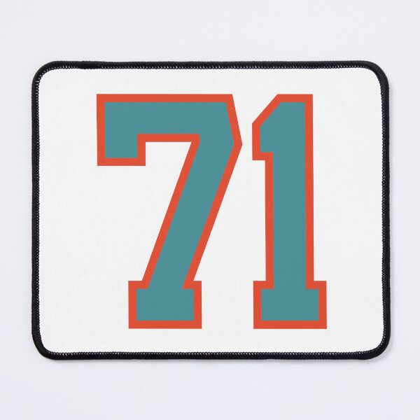 Item preview, 71 number, aqua orange lucky sports seventy one designed and sold by ArtIsParty.