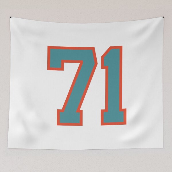 Item preview, 71 number, aqua orange lucky sports seventy one designed and sold by ArtIsParty.