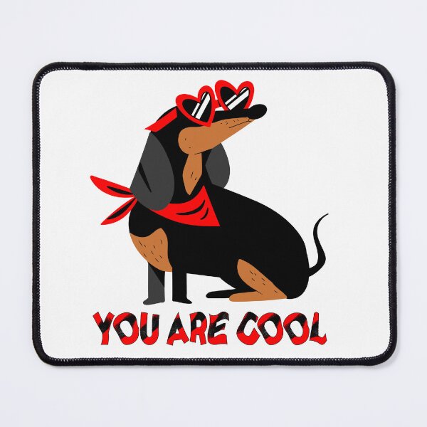 Artikelvorschau, Ein cooler Dachshund auch Dackel genannt, mit Halsbinde und Sonnenbrille entworfen und verkauft von designfranz.