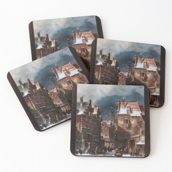 Item preview, Winterliche Stadtansicht by Charles Leickert Remastered Xzendor7 Classical Art Old Masters Reproductions designed and sold by Xzendor7 Digital Art Creations.