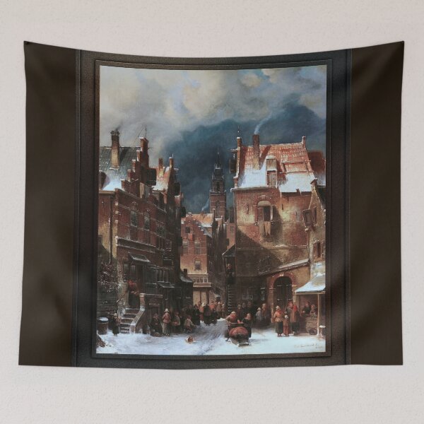 Item preview, Winterliche Stadtansicht by Charles Leickert Remastered Xzendor7 Classical Art Old Masters Reproductions designed and sold by Xzendor7 Digital Art Creations.