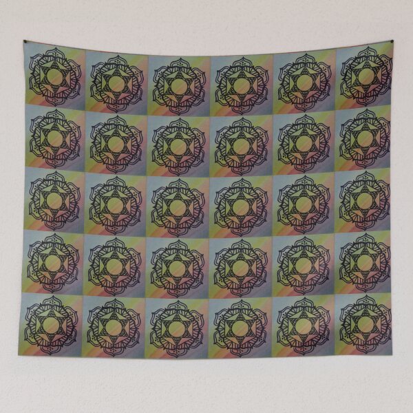 Item preview, BUILD BRIDGES MANDALA ~ SACRED GEOMETRY FOR THE SOUL~ RAINBOW COLORS designed and sold by Ann Chatfield.