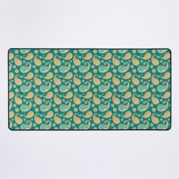 Item preview, Paisley pattern, Soft Gold on Turquoise designed and sold by Marymarice.