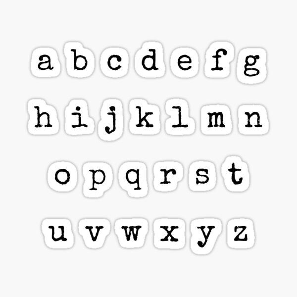 Old typewriter Alphabet, small letter stickers - Wiccatdesigns