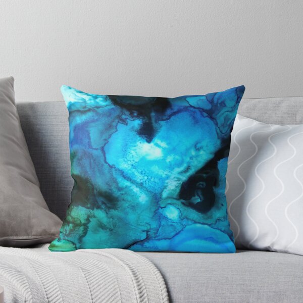Item preview, Blue and Green Abstract Ink Design designed and sold by CardamomZing.