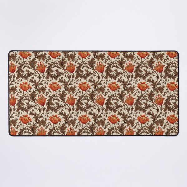 Item preview, William Morris Anemone, Beige, Brown and Rust Orange  designed and sold by Marymarice.