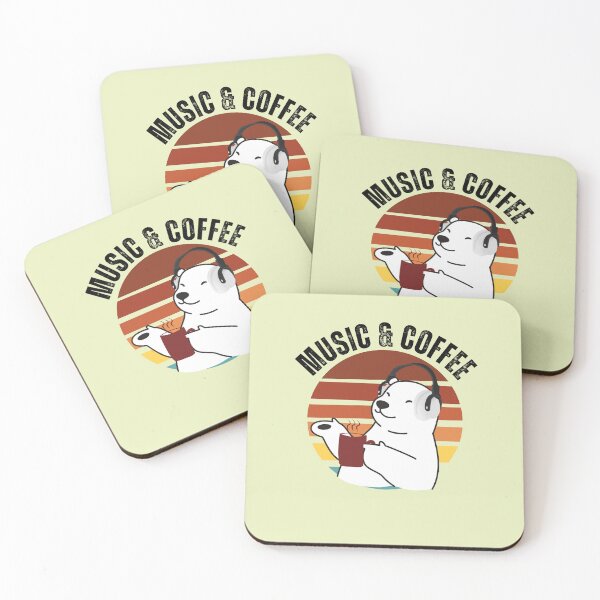 Item preview, Vintage Music And Coffee Polar Bear For Coffee Lovers And Musicians On International Coffee Day designed and sold by Funwithmusic.