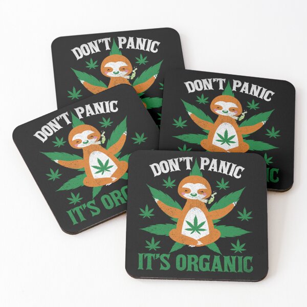 Item preview, HASH SLOTH SQUAD "DON'T PANIC IT'S ORGANIC" T-SHIRT for extrovert people who loves sloths designed and sold by GhostAmine.
