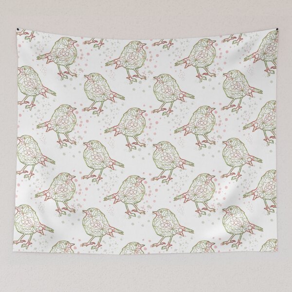 Item preview, Christmas Folk Robin Bird Pattern  designed and sold by RosalieReeves.