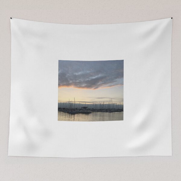 Item preview, pink sunset by the sailboat port designed and sold by stainedauroras.
