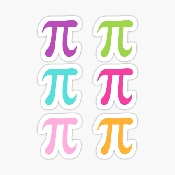 Item preview, Colorful pi symbol sticker collection - set of six designed and sold by Mhea.