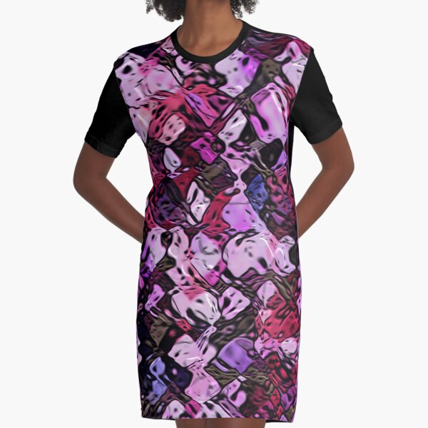 Trois . THE PINK SKY- FEATURING MOLTEN COLOURS IN A RANGE OF GRAPHIC PINKS Graphic T-Shirt Dress
