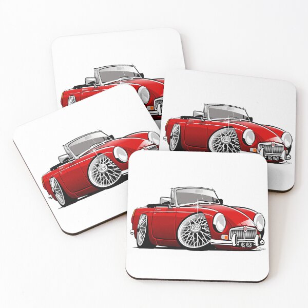 Item preview, MG MGB roadster caricature red designed and sold by car2oonz.