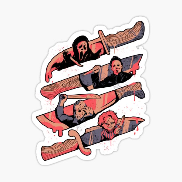 "Knife Killers Classic Scary Terror Halloween Gift" Sticker for Sale