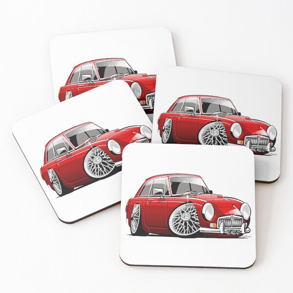 Item preview, MG MGC GT caricature red designed and sold by car2oonz.
