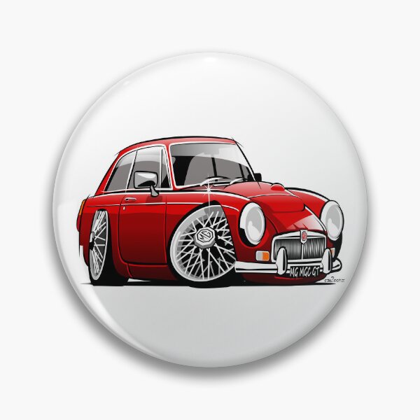 Item preview, MG MGC GT caricature red designed and sold by car2oonz.