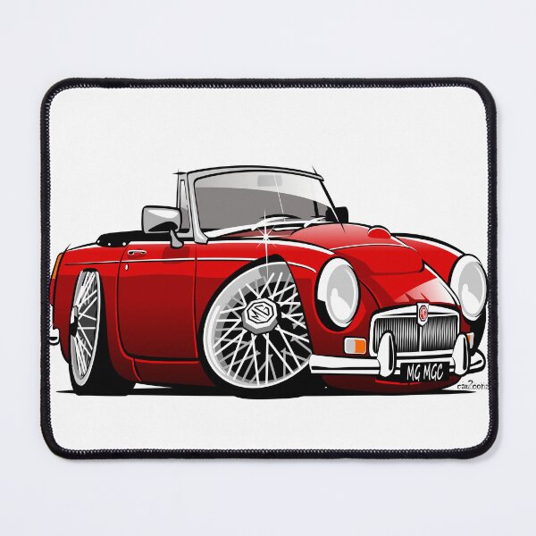 Item preview, MG MGC roadster caricature red designed and sold by car2oonz.