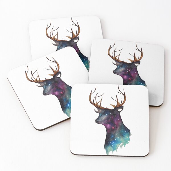 Item preview, Galaxy Deer Watercolor designed and sold by CreationsPrints.