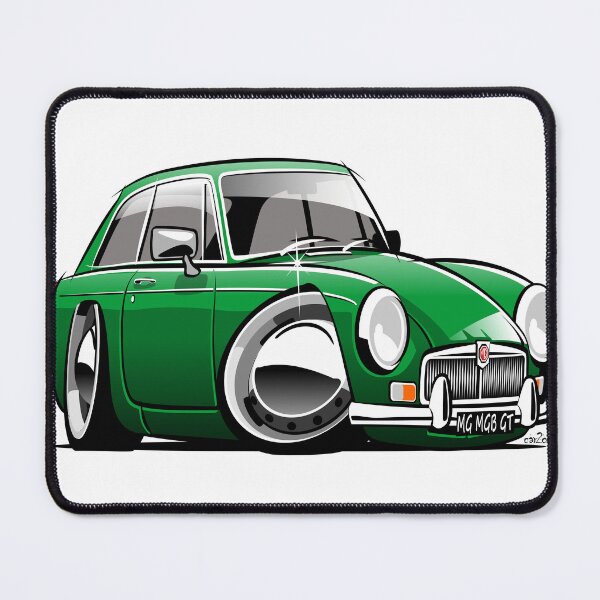 Item preview, MG MGB GT caricature green designed and sold by car2oonz.