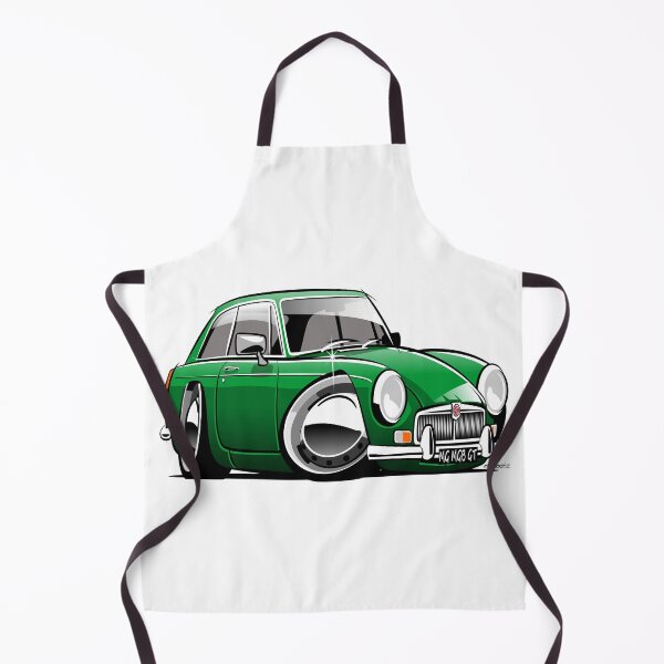 Item preview, MG MGB GT caricature green designed and sold by car2oonz.