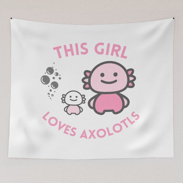 Item preview, This Girl Loves Axolotls | Cute Chibi Axolotl Fish | Best Axolotl Gift | Mexican Salamander designed and sold by KonnichiwaStore.