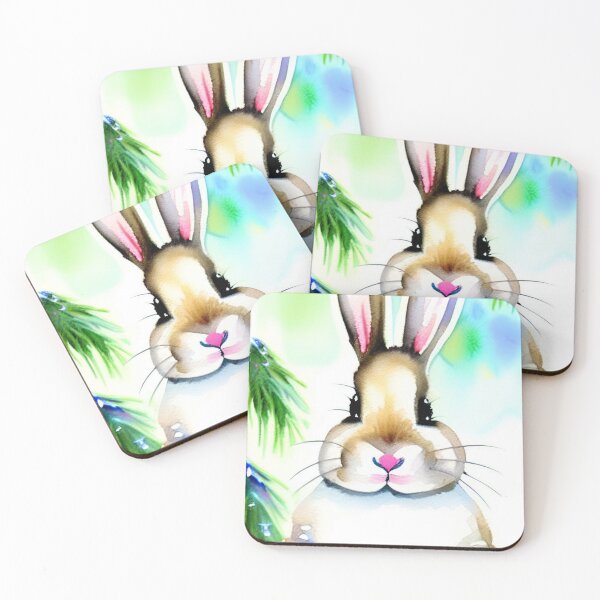 Item preview, Watercolor Cute Christmas Bunny designed and sold by Mirarima.