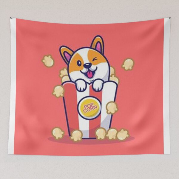 Item preview, Cute Corgi Dog With Popcorn Cartoon designed and sold by rossagrantt.