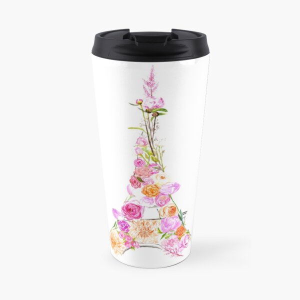 Floral Eiffel Tower Travel Mug