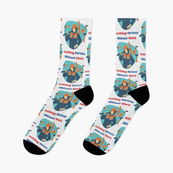 Item preview, without work nothing thrives, red and blue colors, happy labor day, labor day designed and sold by PaulGoldStore.