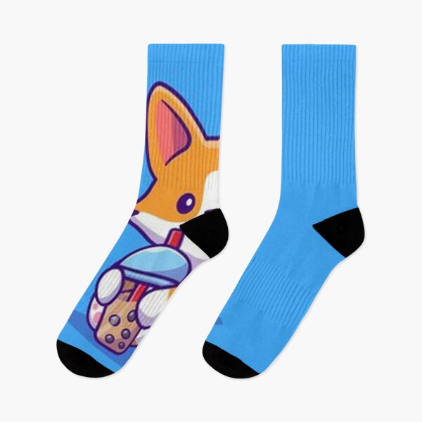 Item preview, Cute corgi drink milk tea boba cartoon vector illustration designed and sold by rossagrantt.