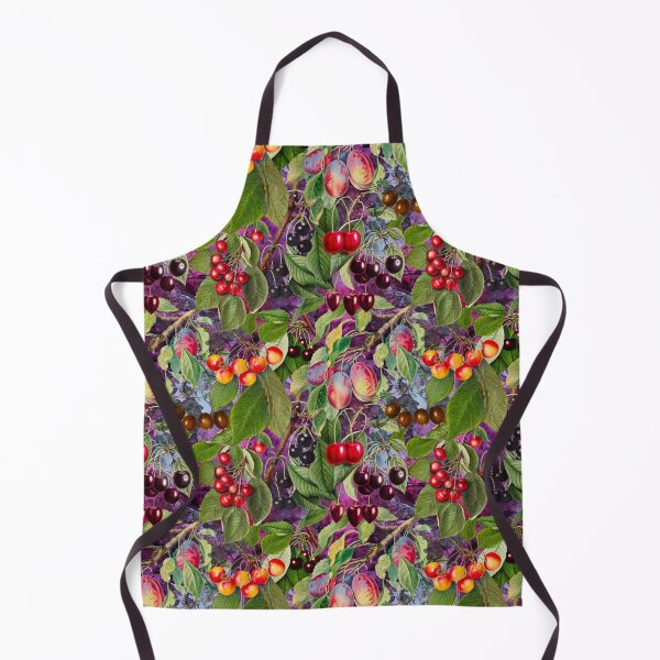 Item preview, Exotic tropical floral leaves and fruits, botanical pattern, tropical plants, purple fruit pattern designed and sold by ZeinabTaha.