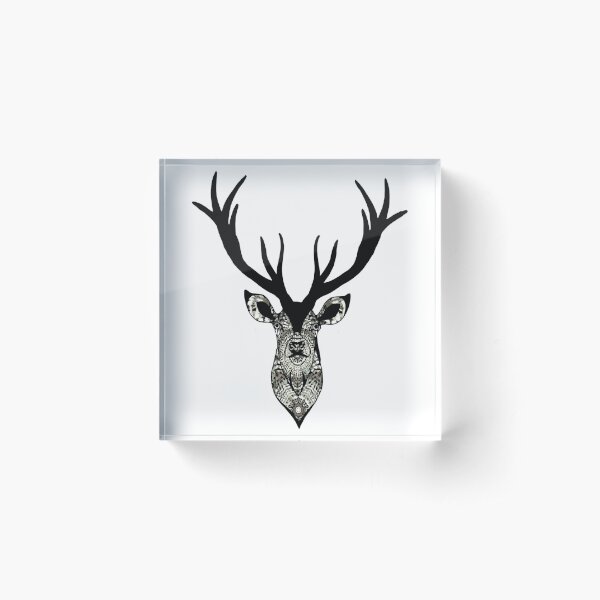 Crazy Deer Man Acrylic Photo Block Frame Funny Stag Joke Animal 